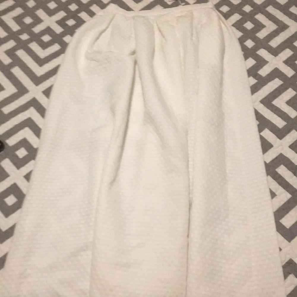 White Polka Dot Full Length Skirt